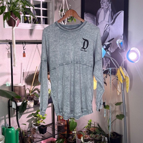 Disney Tops - Disneyland Spirit Jersey Gray Acid Wash Long Sleeve Size M